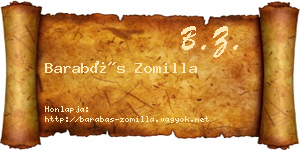 Barabás Zomilla névjegykártya
